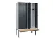 locker met bank,voor scheiding van kleding,HxBxD 2120x1200x815mm,4vak