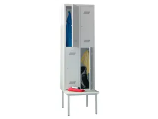banklocker,dubbeldeks,HxBxD 2150x600x800mm,RAL7035,front RAL7035 - 1