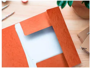 Elastomap A4 3 Kleppen en Elastieken Karton Oranje - 6