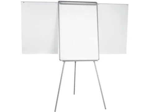 Flipchart Magnetisch Met Zijarmen Uitschuifbaar 100x70cm Lichtgrijs