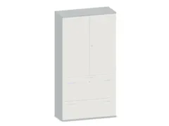 Kantoorkast 1920x1000x430mm Decor Romp Lichtgrijs Decor Front Wit