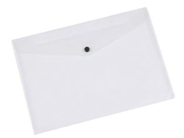 Documentenmap met drukknop A4 met europerforatie Opaline transparant