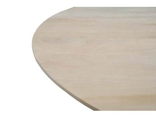 Vergadertafel Harper 130cm Rond Mango Naturel Spinpoot Zwart