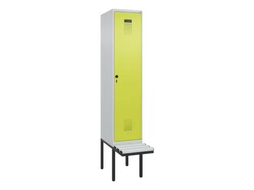 locker met bank,HxBxD 2120x400x815mm,1vak,vak B 400mm,draaigrendel