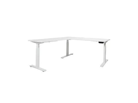 Elektrisch Hoekbureau Dextro Plus 160x160cm Frame Wit Blad Krijtwit