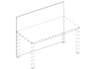 baliepaneel,v. bureau,aanbouw achter,B 1000mm,MS-donkergrijs, - 2
