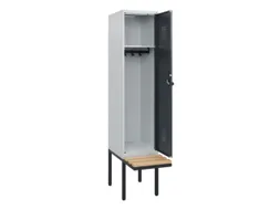 locker met bank,HxBxD 1950x400x815mm,1vak,vak B 400mm,draaigrendel