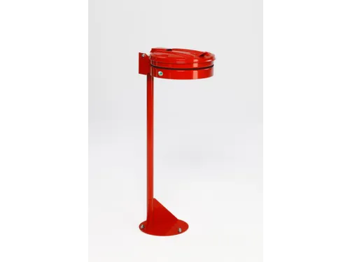 Afvalverzamelaar 120 Liter Staander Plaatstaal Met Deksel Rood