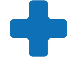 plaksymbool,plus,markering HxB 150x150mm,PVC,blauw - 1