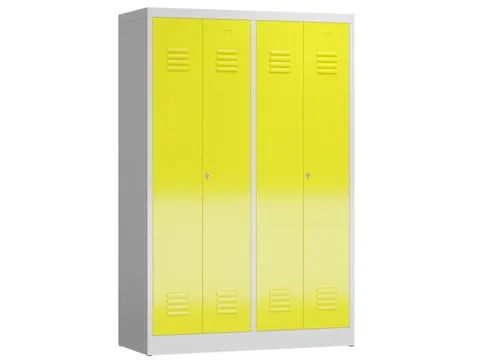 garderobekast HxBxD 1800x1185x500mm 4vak klink RAL7035 RAL1018