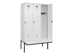 locker met bank,HxBxD 2120x1200x815mm,3vak,vak B 400mm,draaigrendel