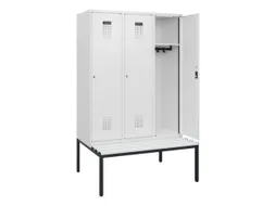 locker met bank,HxBxD 1950x1200x815mm,3vak,vak B 400mm,cilinderslot