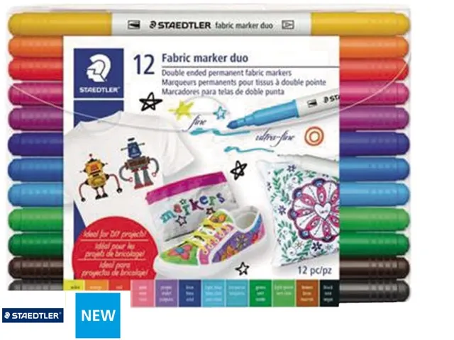 Viltstift Staedtler 3190 textiel duo ass