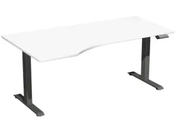 In hoogte verstelbaar bureau in vrije vorm,HxBxD 630-1280x1800x1000mm