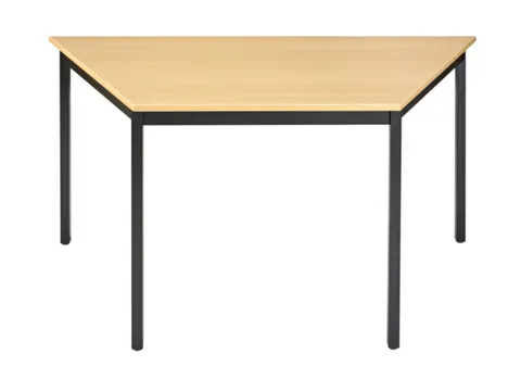 Tafel Trapeziumvormig 140x70 Cm Frame Zwart Blad Beuken