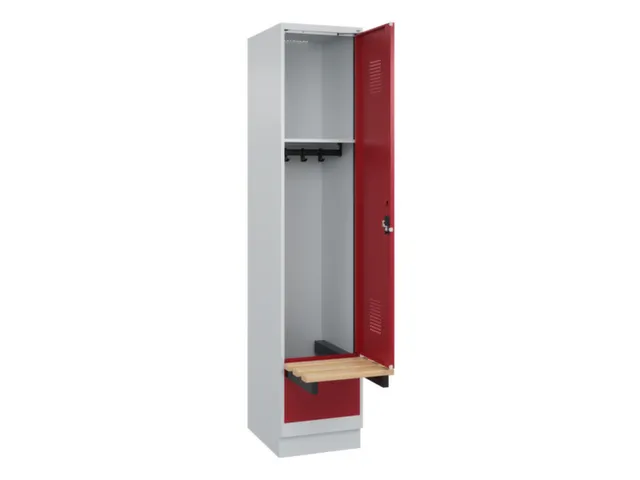 locker met bank,HxBxD 1950x400x815mm,1vak,vak B 400mm,cilinderslot