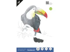 Tekenblok Kangaro A4, 200 grams, 20 vel, wit, fijne korrel, kopgelijmd