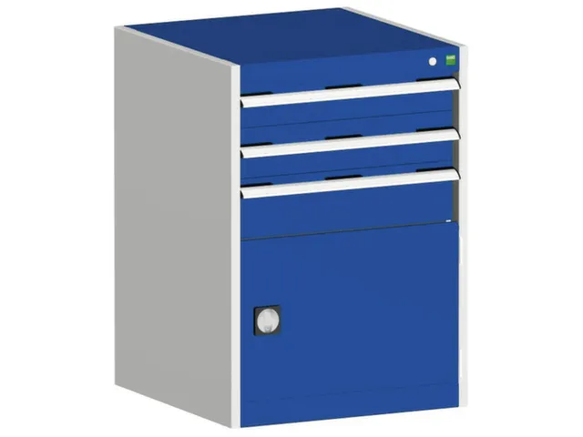 ladekast HxBxD 900x650x525mm 3laden RAL7035 front RAL5010