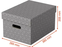 Home opbergdoos 26,5 x 36,5 x 20,5 cm grijs 3 stuks
