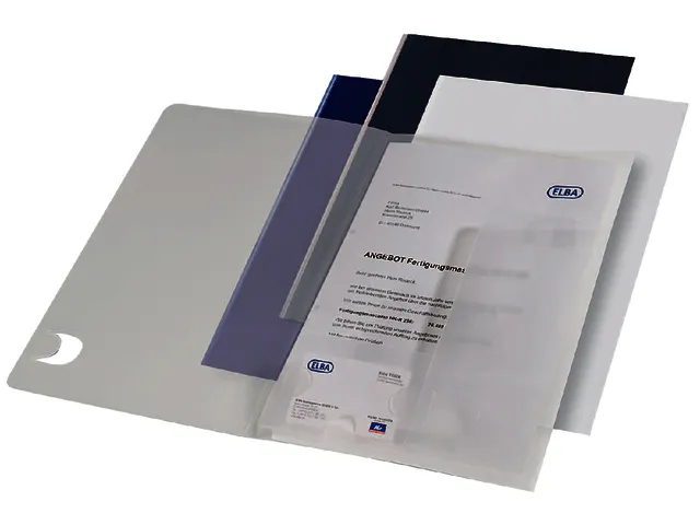 Offertemap Oxford A4 met insteektas 2 kleppen 0,5mm PP transparant