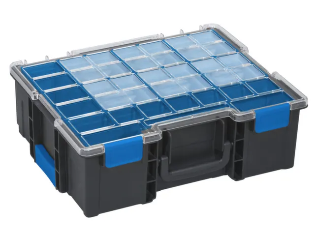 Assortimentskoffer,HxBxD 144x440x355mm,8bakken,PP,koffer zwart
