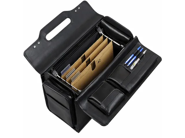 Valise pilote Alassio Verona cuir véritable noir