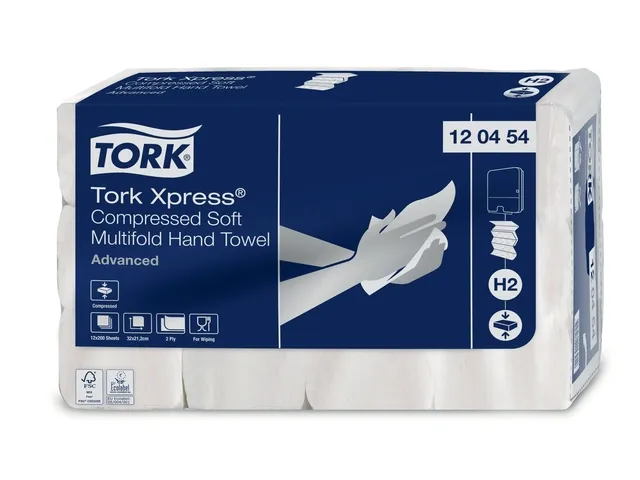Tork 120454 H2 Xpress Compressed Handdoek Advanced Soft 2400 stuks