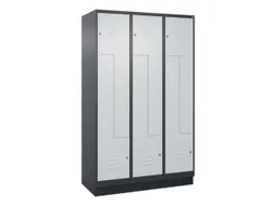 Z-garderobekast,HxBxD 1950x1200x500mm,vak B 200/400mm,cil.-slot,sokkel