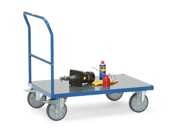 Duwbeugelwagen Met Hard Pvc Platform 600kg 1200x800mm Ral5007