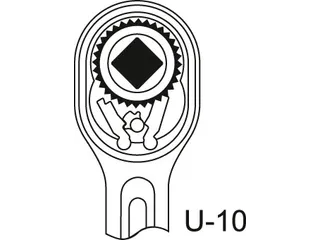 GEDORE 1993 U-10 T Omkeerbare ratel 1/2 inch 270mm - 18