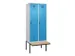 locker met bank,voor scheiding van kleding,HxBxD 2120x800x815mm,2vak
