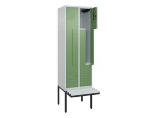 Z-garderobekast,HxBxD 2120x600x815mm,2vak,vak B 300mm,cil.-slot - 2