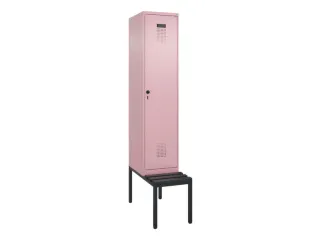 locker met bank,voor scheiding van kleding,HxBxD 2120x400x815mm,1vak - 2