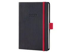Weekagenda Conceptum A6 2027 (NL/FR/EN/DU) zwart-red Hardcover