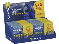 Toonbankdisplay Varta 4+4 inhoud 13x AA 10x AAA blister