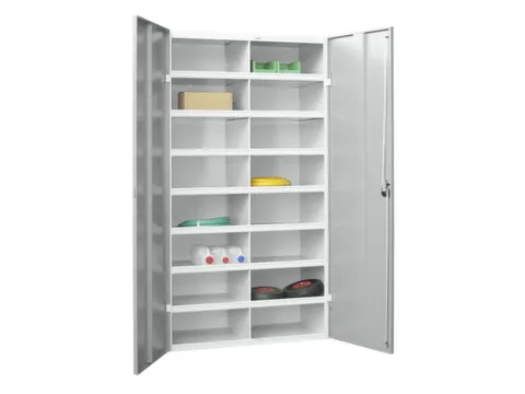 Materiaalkast HxBxD 1800x1000x530mm 16 Vakken Ral7035