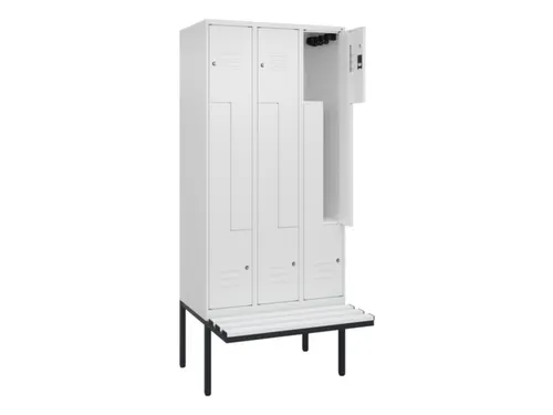 Z-garderobekast,HxBxD 2120x900x815mm,6vak,vak B 300mm,cil.-slot