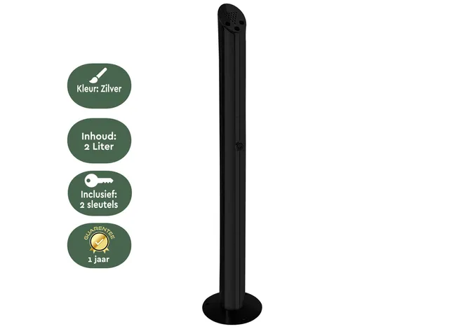 Cendrier colonne BRASQ AT300 inox noir