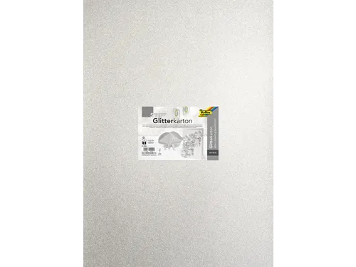Glitterkarton Folia 50x70cm 300gr 5 vel zilver