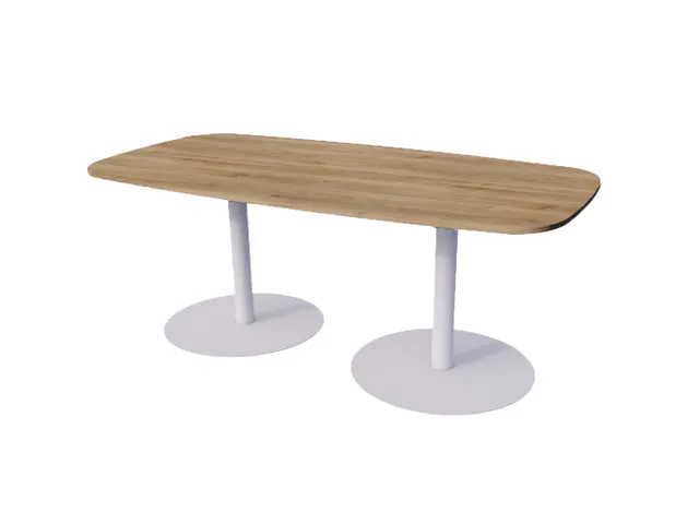 Linesto vergadertafel 200x100 deens ovaal honey castello 25mm alu