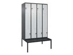Z-garderobekast,HxBxD 2120x1200x815mm,8vak,vak B 300mm,draaigrendel