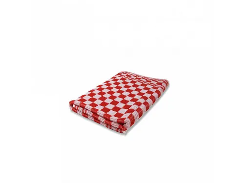 Keukendoek Handdoek geblokt 60x60cm rood/wit 6 stuks