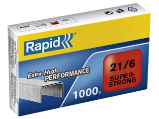 Nieten Rapid 21/6 gegalvaniseerd super strong 1000 stuks - 1