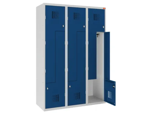 Z-garderobekast,HxBxD 1800x1200x500mm,draaigrendel,romp RAL7035