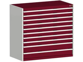 ladekast,HxBxD 1200x1300x650mm,10lade(n),lade voor normale belastingen - 1