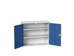 wandkast 900x1050x350mm 2xStalen bodem sokkel Ral 7035 front Ral 5010