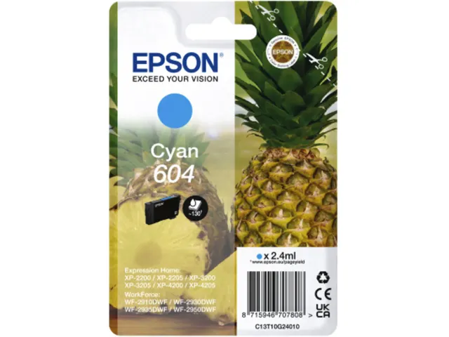 Inktcartridge Epson 604 T10G24 blauw