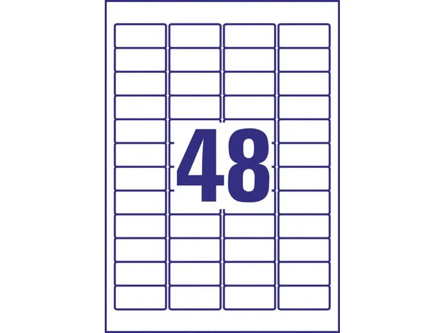 Ultra-heavy duty Avery etiket 45,7x21,2mm wit, 40 vel, 48 etiketten pe