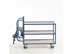 Orderverzamelwagen 990x590mm Totale H 1135mm 3 Etages Hout Ral5010