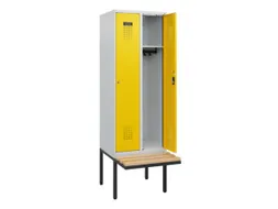 locker met bank,HxBxD 1950x600x815mm,2vak,vak B 300mm,cilinderslot